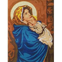 Oscarre K. gobelins Krainer Kit para Bordar Cañamazo Estampado para Medio Punto La Virgen con el Niño 23x30 Cod K41